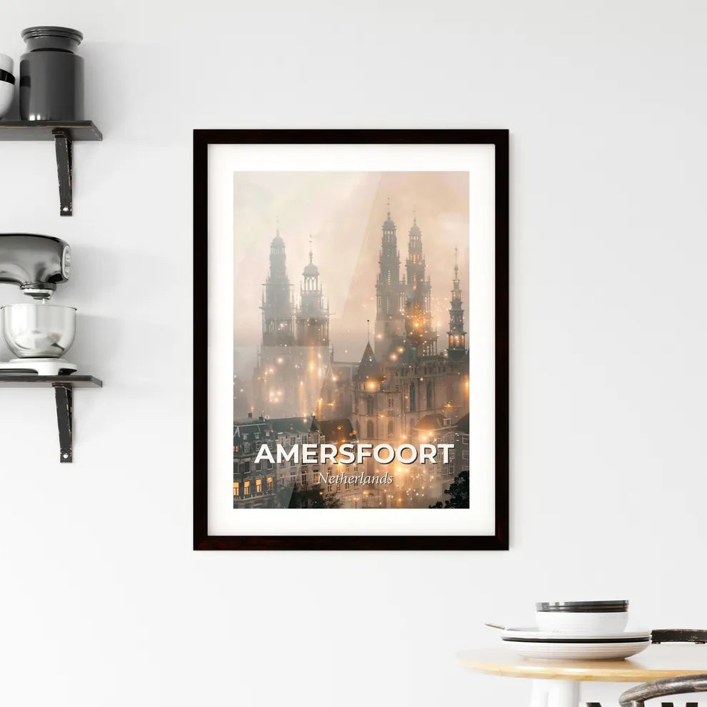 Amersfoort Cityscape Skyline Poster, Local Architecture Icons Framed Print