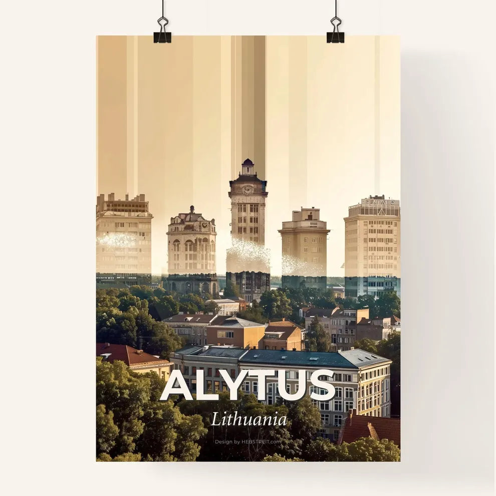 Alytus, Lithuania: City Skyline Poster Poster