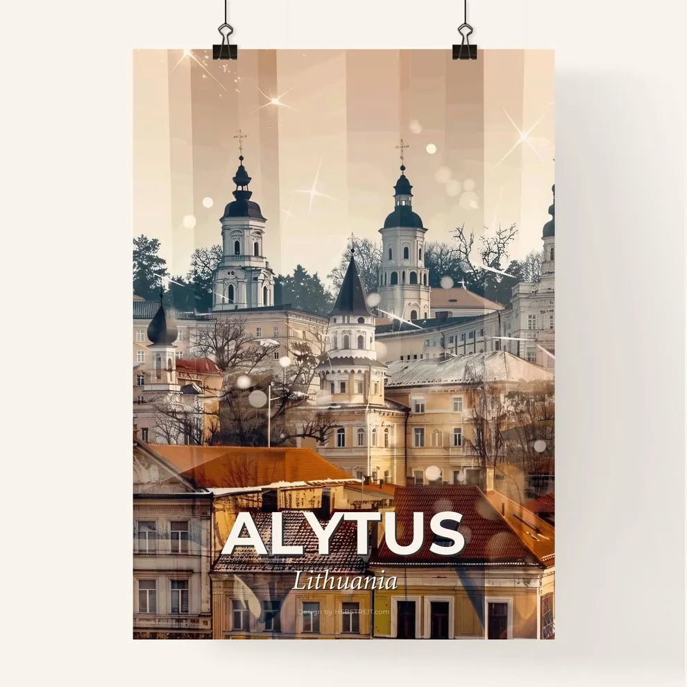 Alytus Cityscape Double Exposure Art Poster