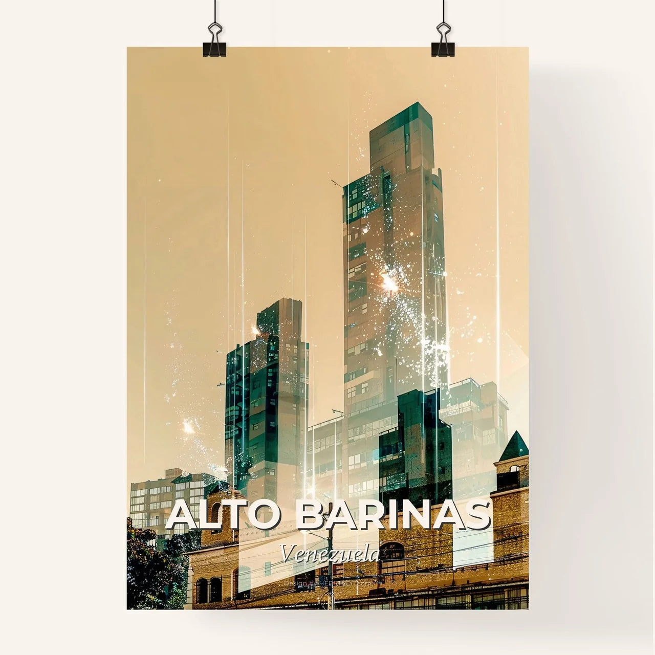 Alto Barinas Skyline Art with Local Architecture Poster