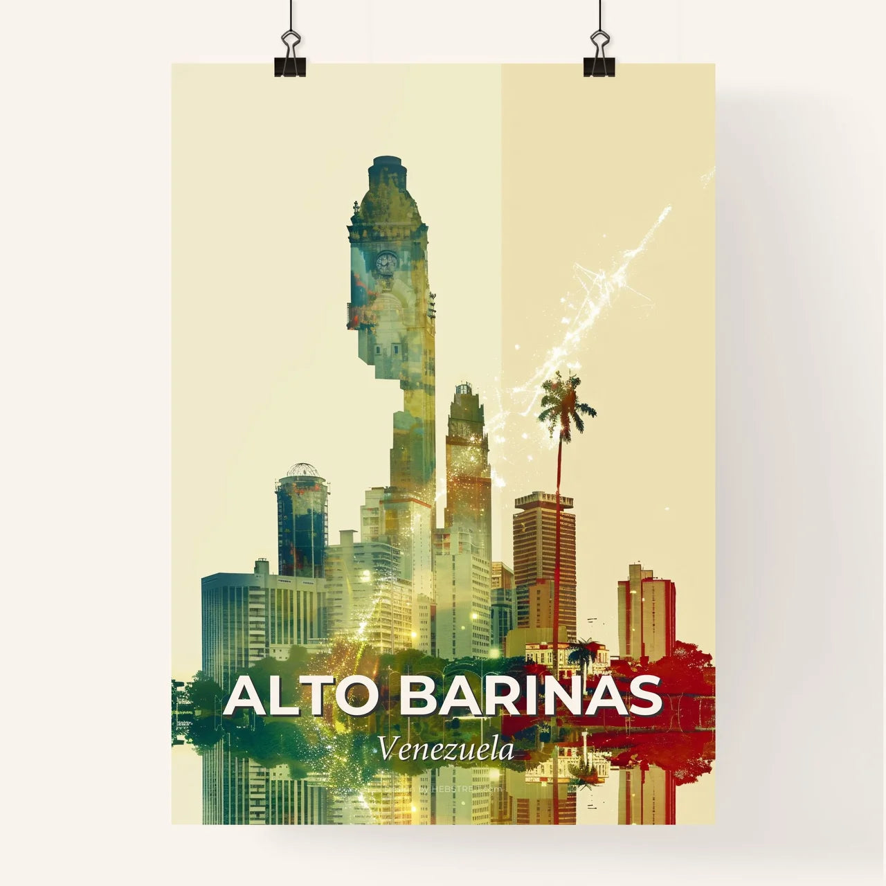 Alto Barinas: Double Exposure Skyline Artwork Poster