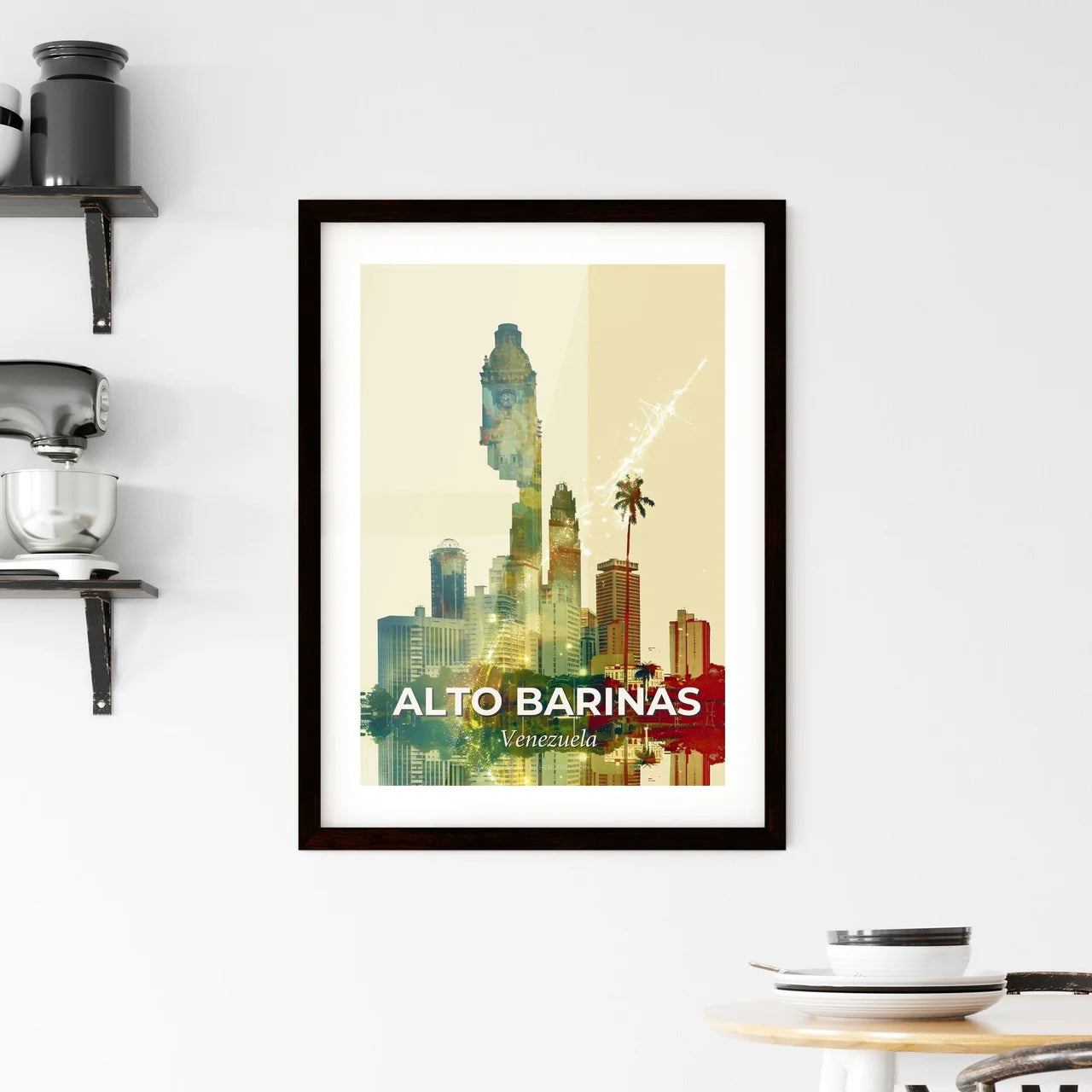 Alto Barinas: Double Exposure Skyline Artwork Framed Print