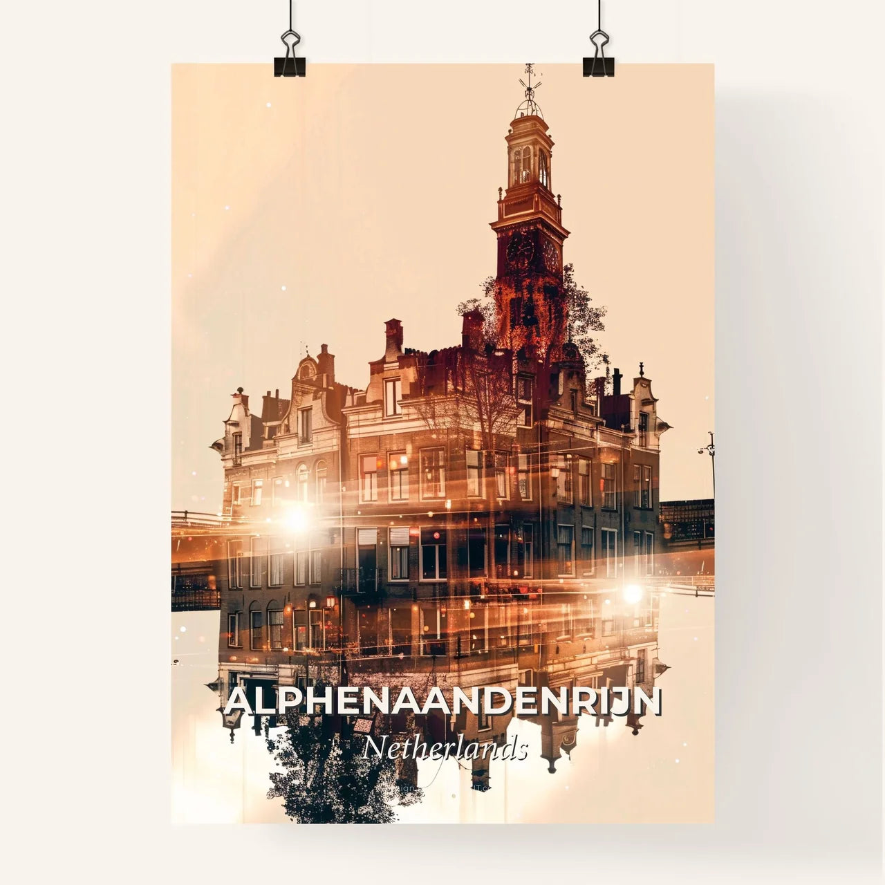 Alphen aan den Rijn Skyline Art, Dutch Architecture Poster Poster