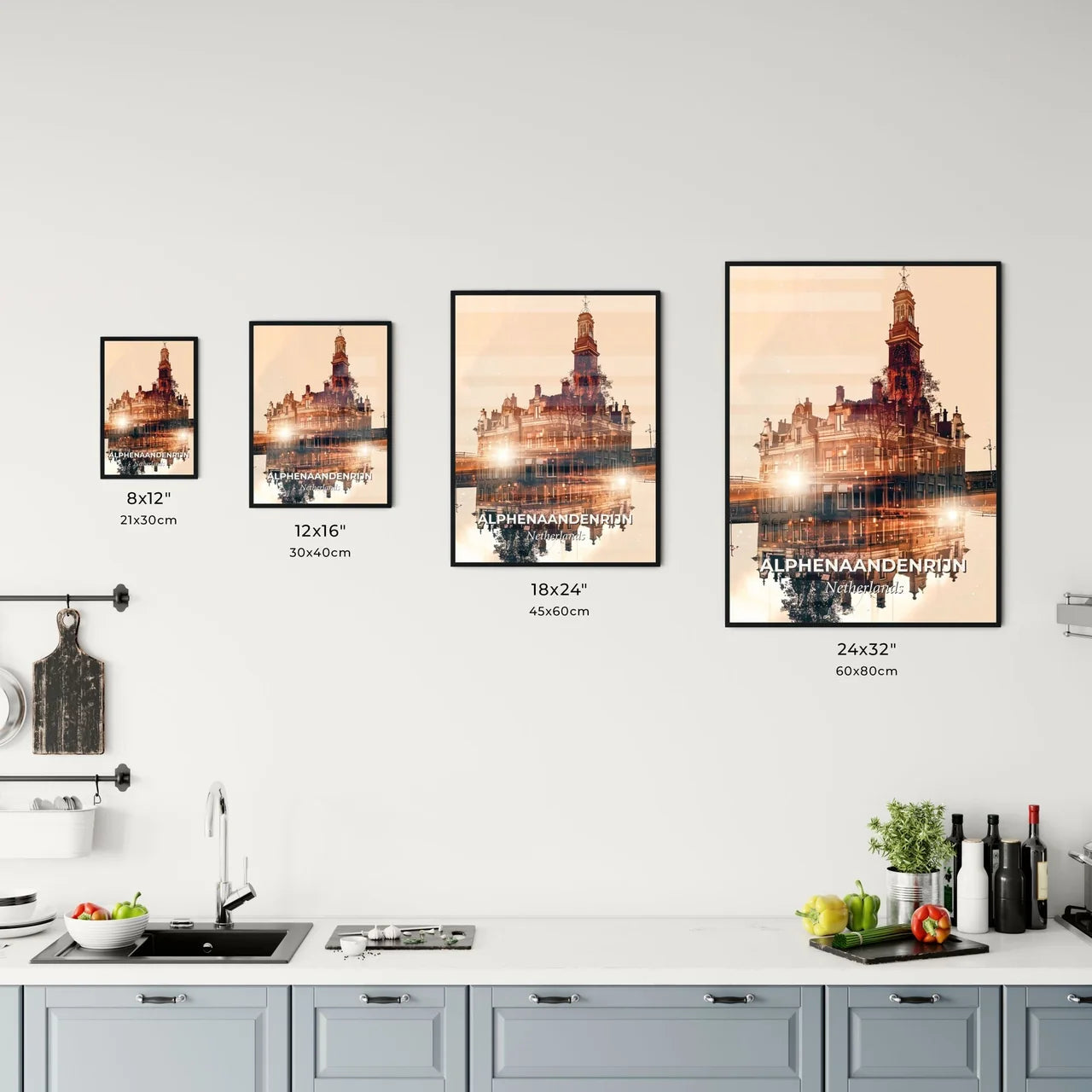 Alphen aan den Rijn Skyline Art, Dutch Architecture Poster Office Art