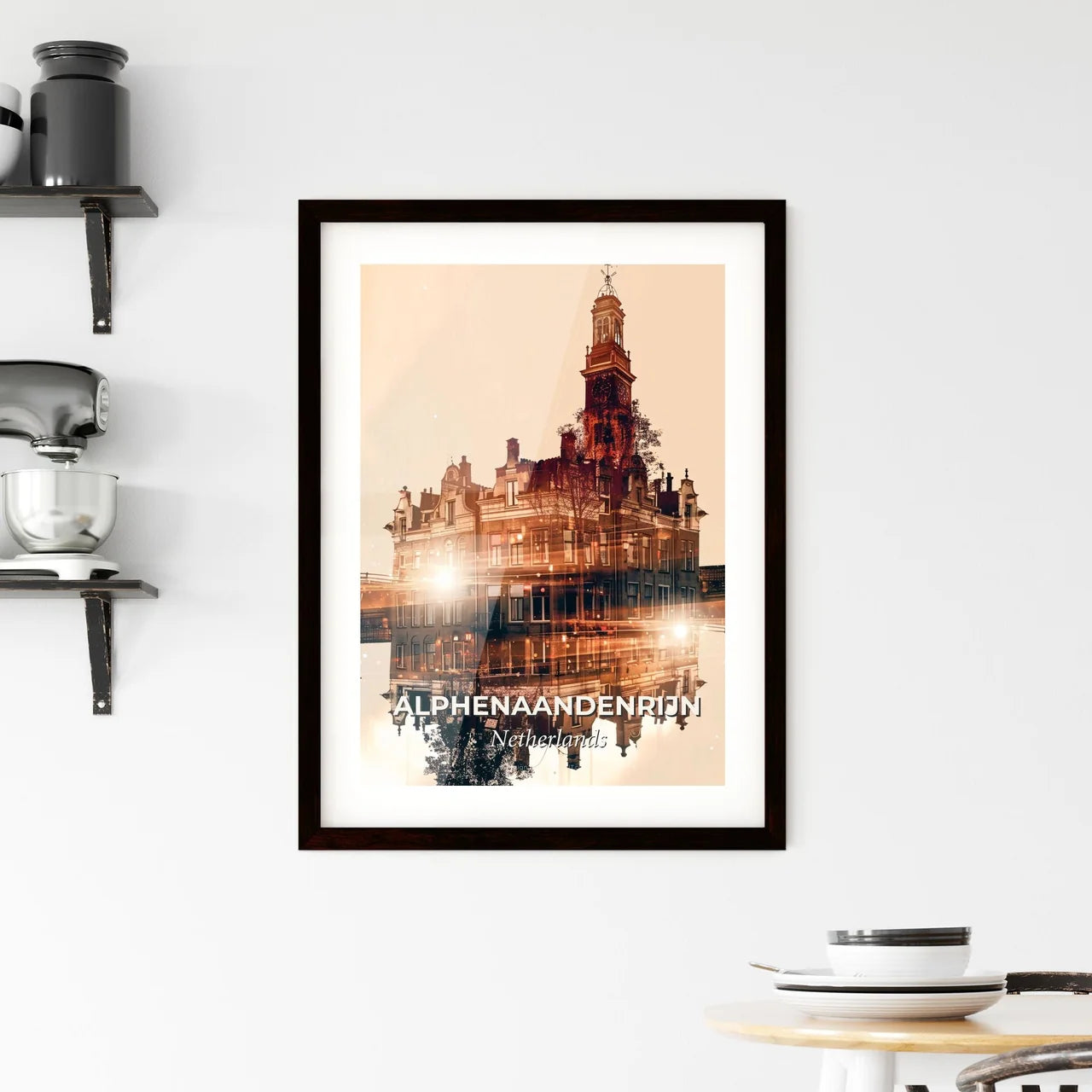 Alphen aan den Rijn Skyline Art, Dutch Architecture Poster Framed Print