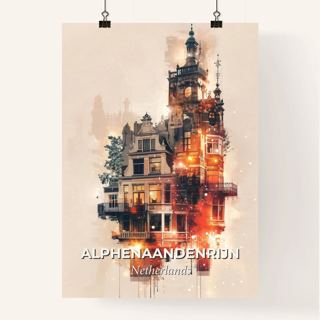 Alphen aan den Rijn City Tapestry Skyline Art Poster