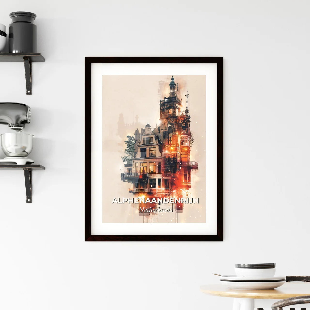 Alphen aan den Rijn City Tapestry Skyline Art Framed Print