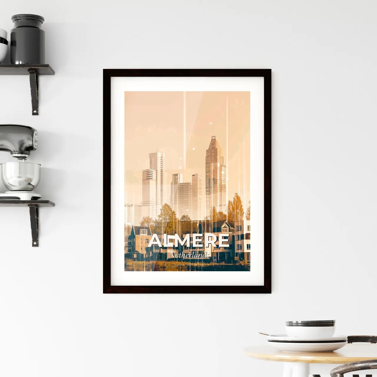 Almere Skyline Composite Art Print Framed Print