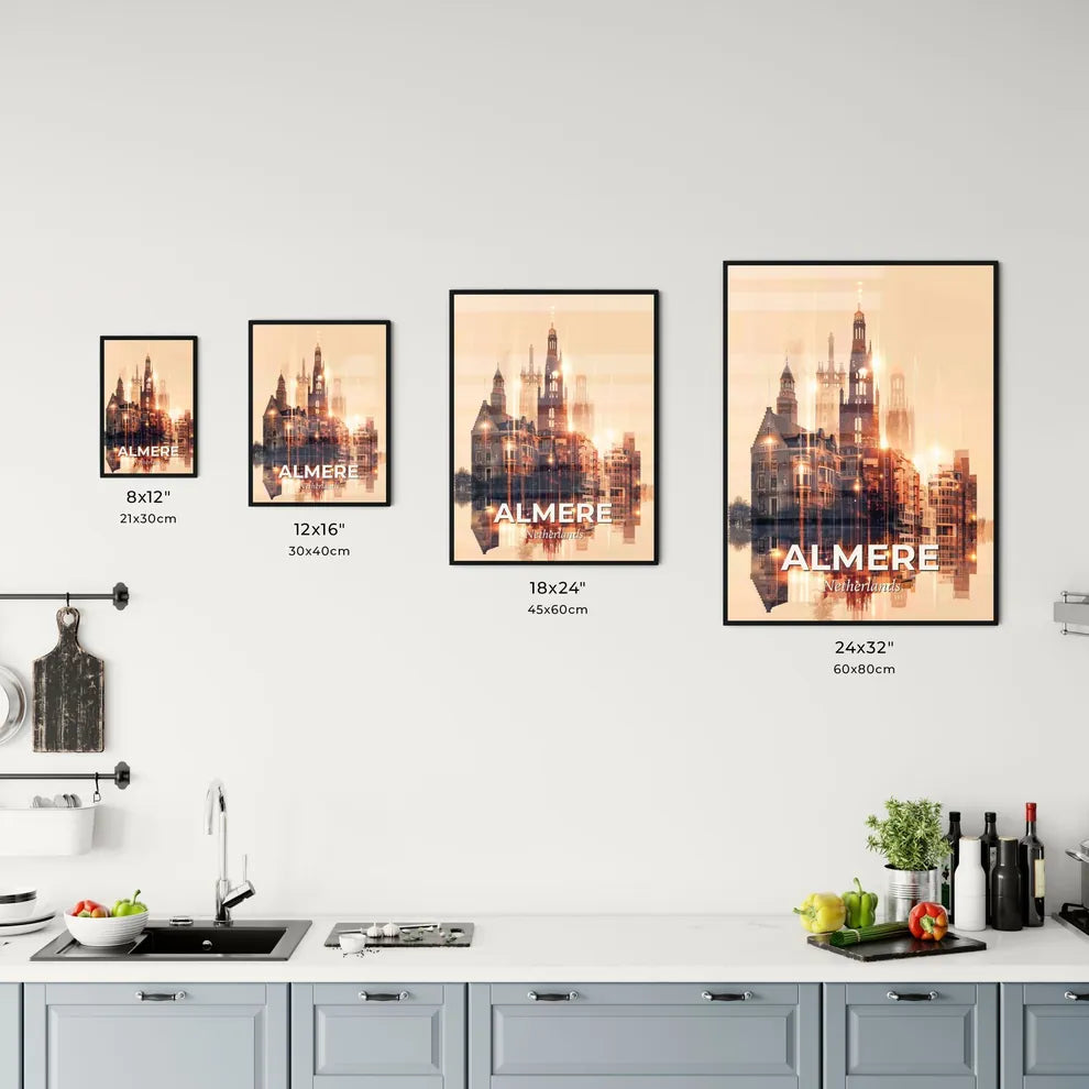 Almere Skyline Sparkles Beige Dream Office Art