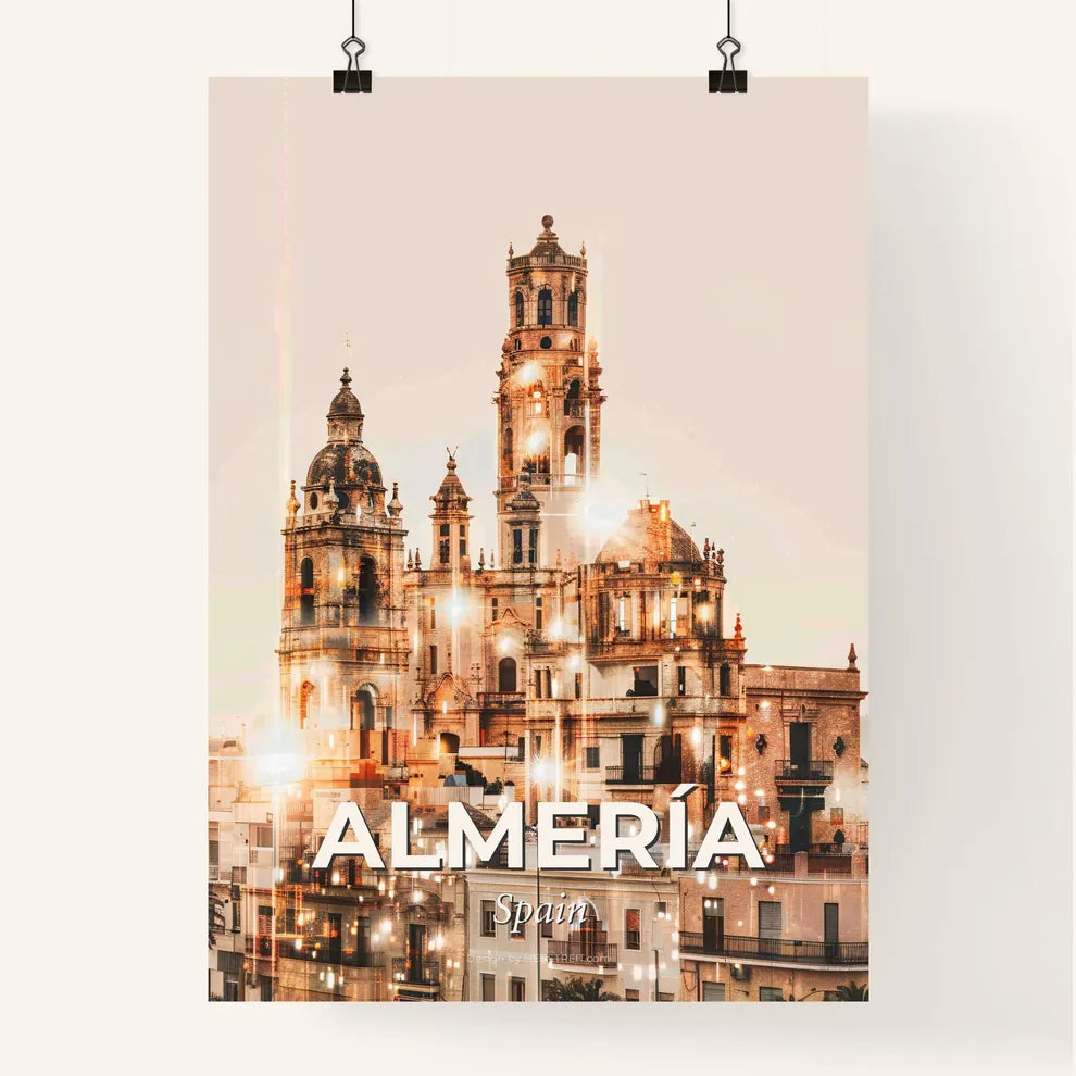 Almeria Skyline Double Exposure Art Print Poster
