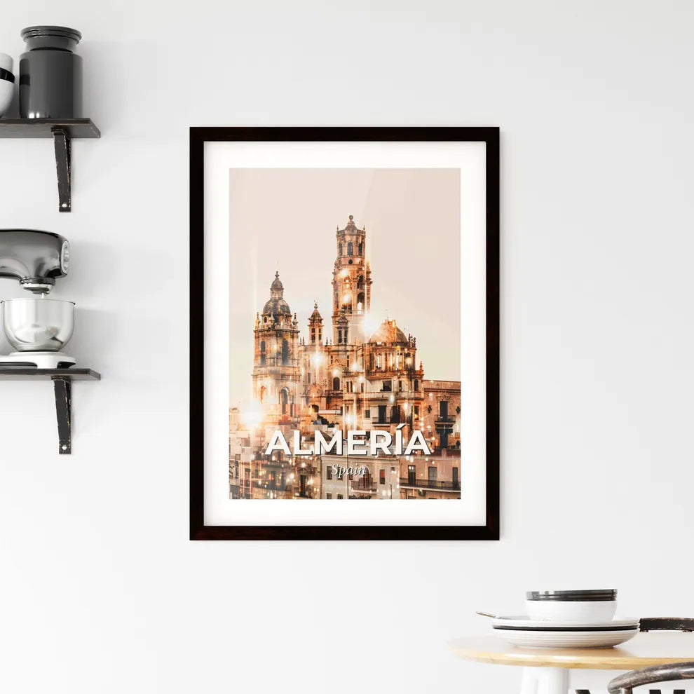 Almeria Skyline Double Exposure Art Print Framed Print
