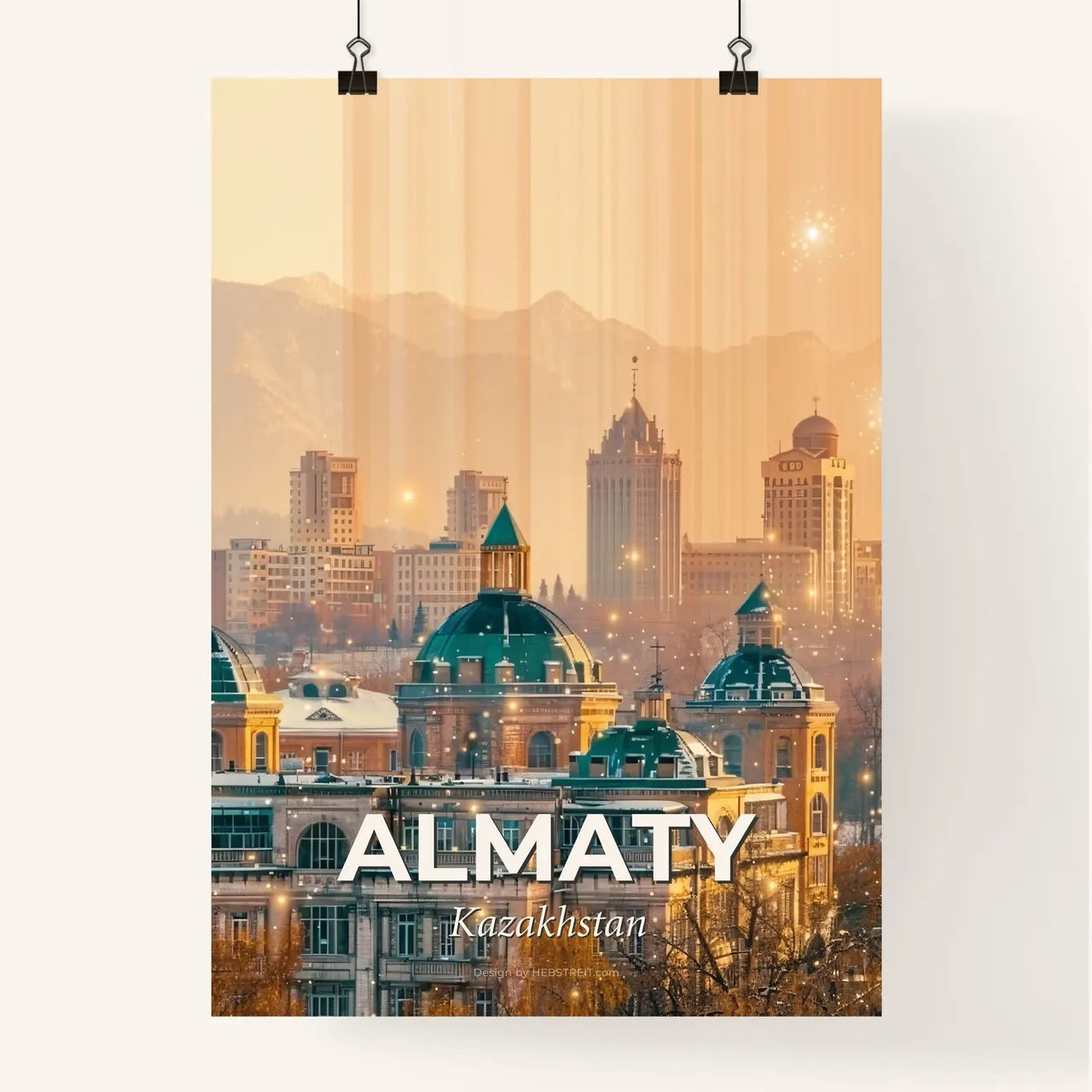 Almaty City Symphony Double Exposure City Art Poster