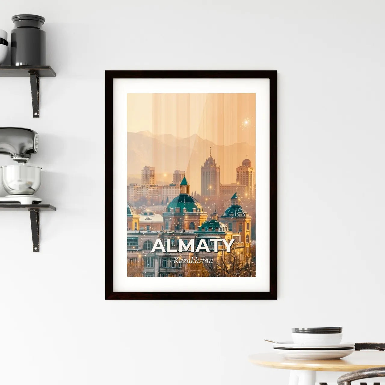 Almaty City Symphony Double Exposure City Art Framed Print