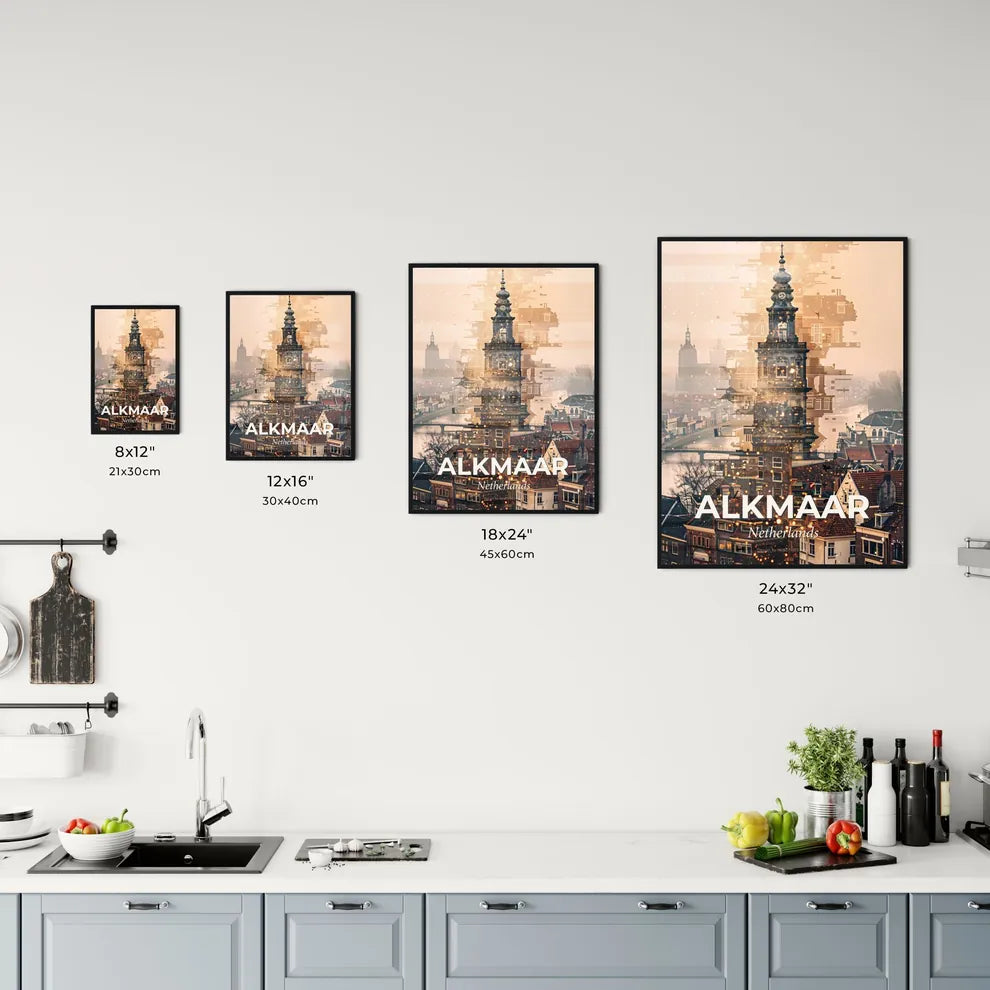 Alkmaar Skyline Double Exposure Poster Art Office Art