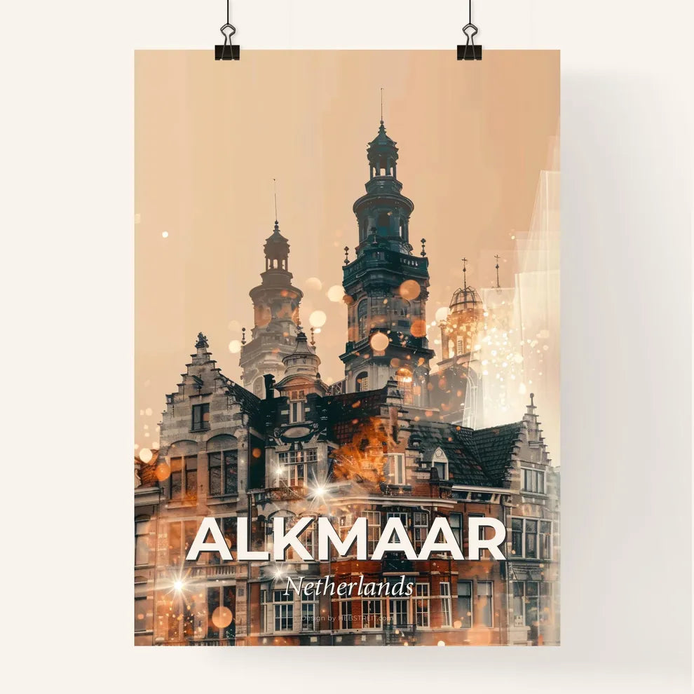 Alkmaar Skyline Double Exposure Art Poster Poster