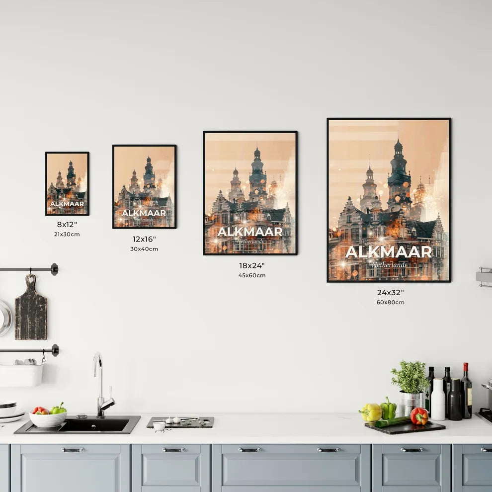 Alkmaar Skyline Double Exposure Art Poster Office Art