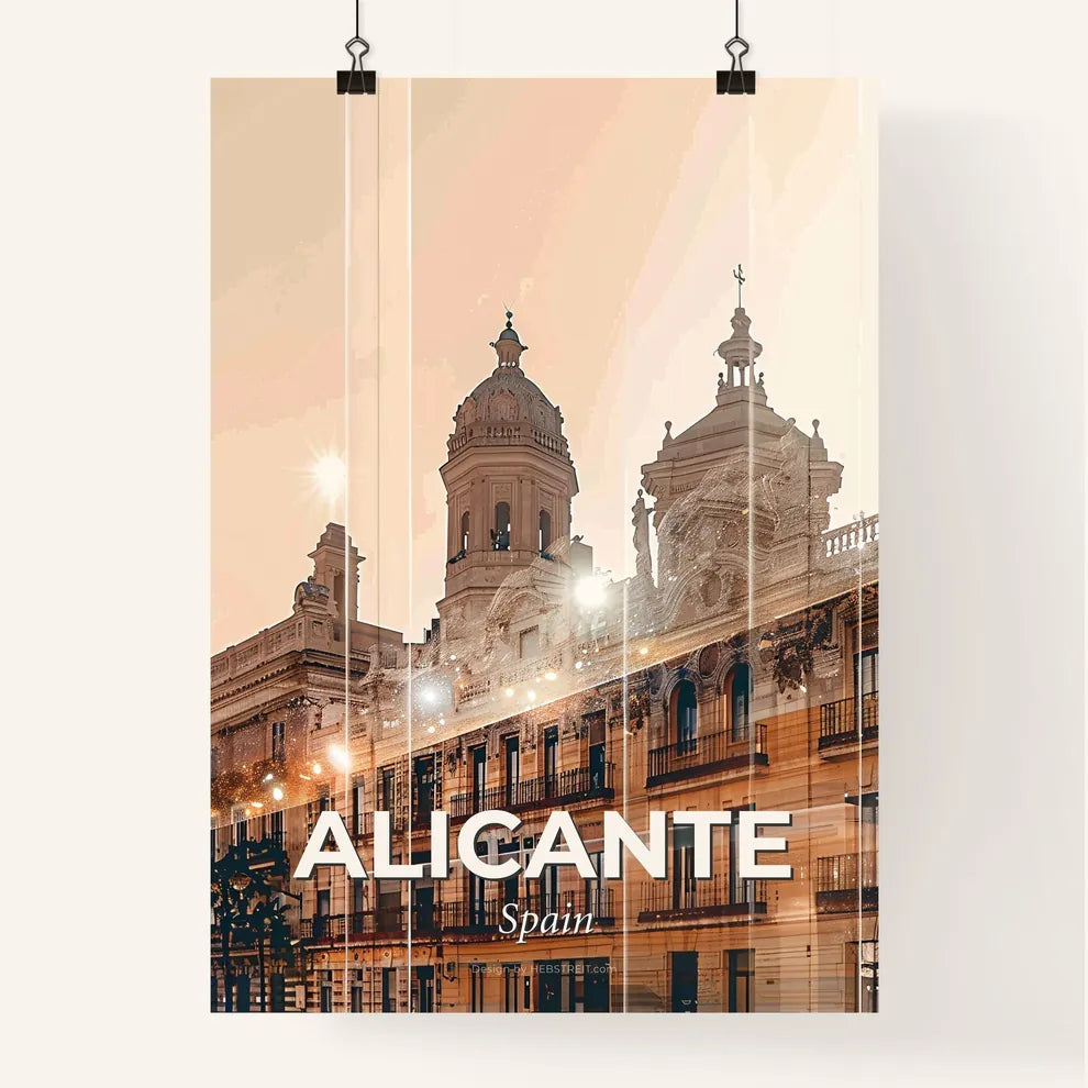 Alicante City Silhouette Double Exposure Poster Poster