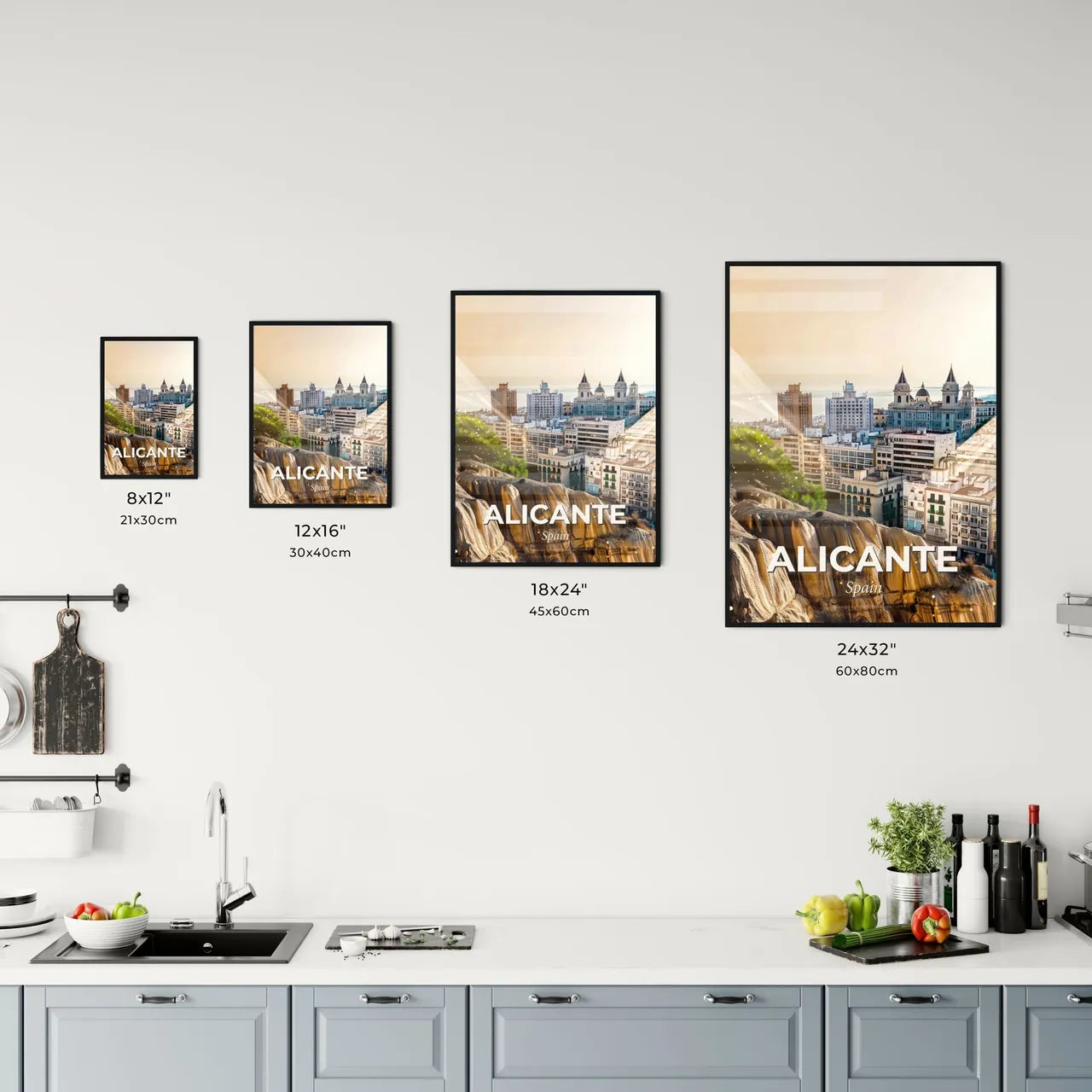 Alicante Skyline Double Exposure Cityscape Art Office Art