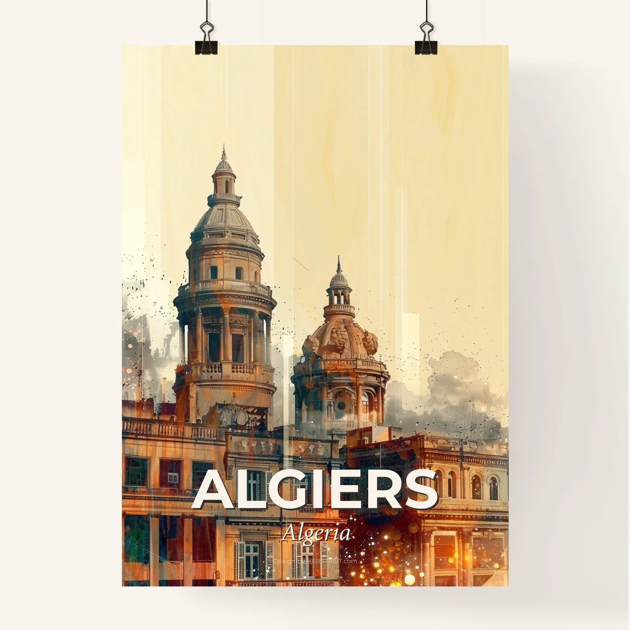 Algiers Skyline Composite Art Poster Poster