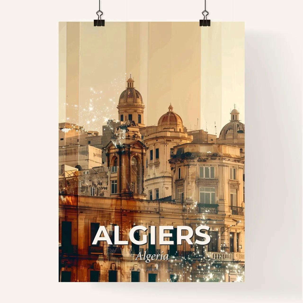Algiers Skyline Composite Art Print Poster