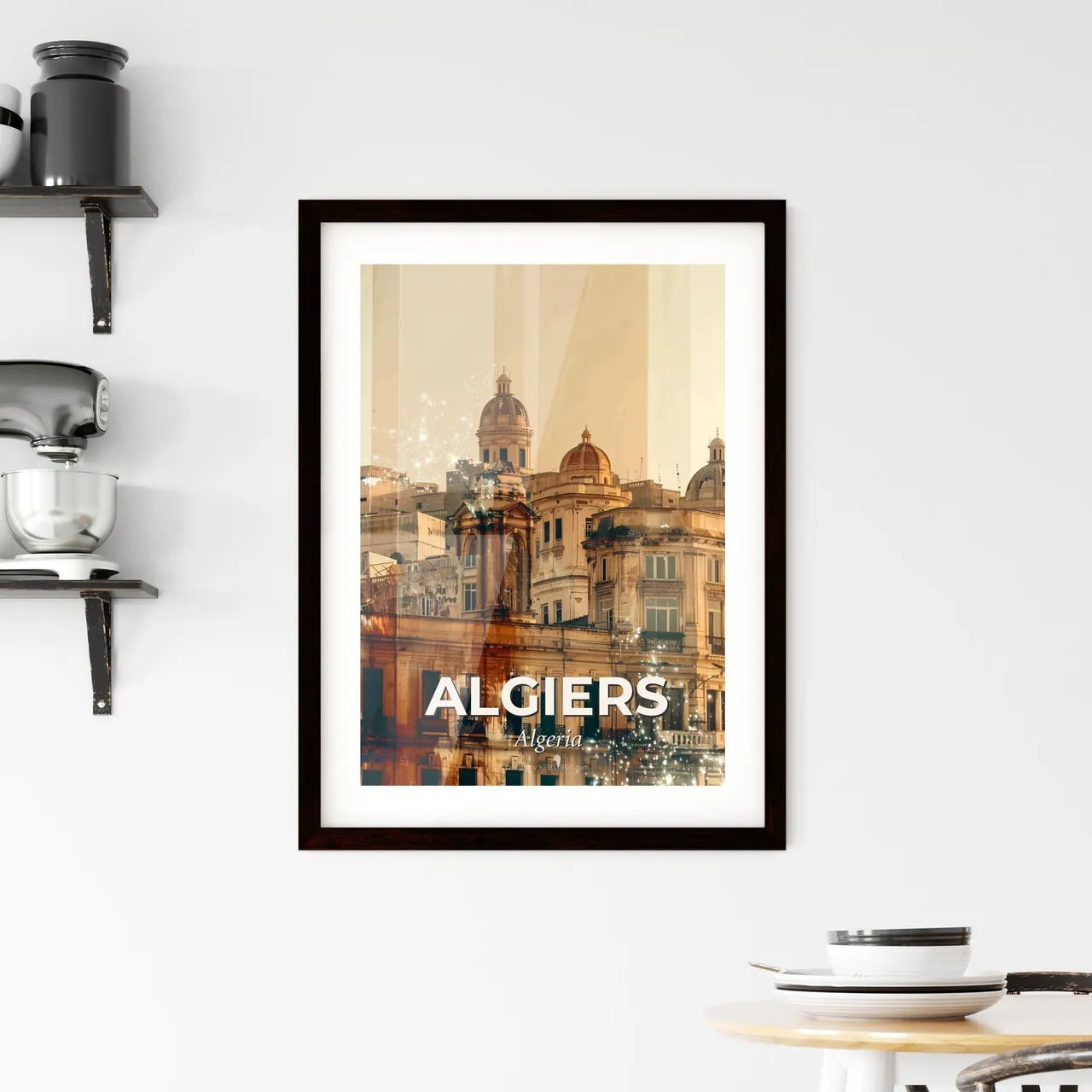 Algiers Skyline Composite Art Print Framed Print