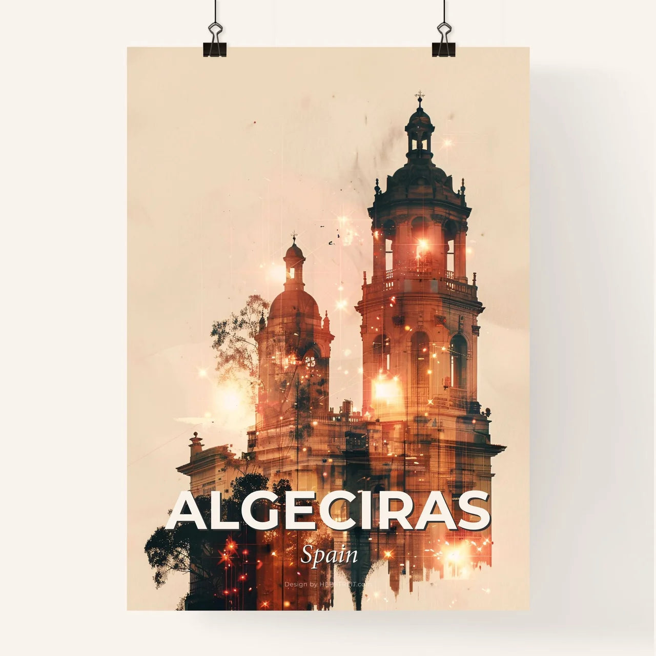 Algeciras City Skyline with Local Flair Poster Poster