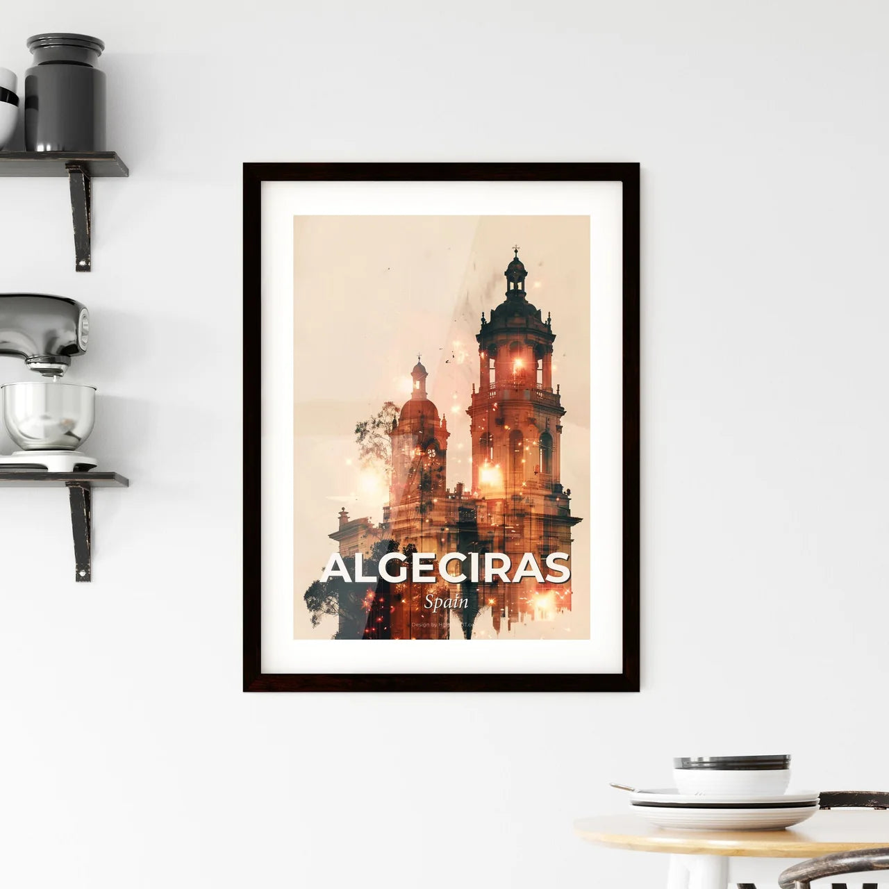 Algeciras City Skyline with Local Flair Poster Framed Print