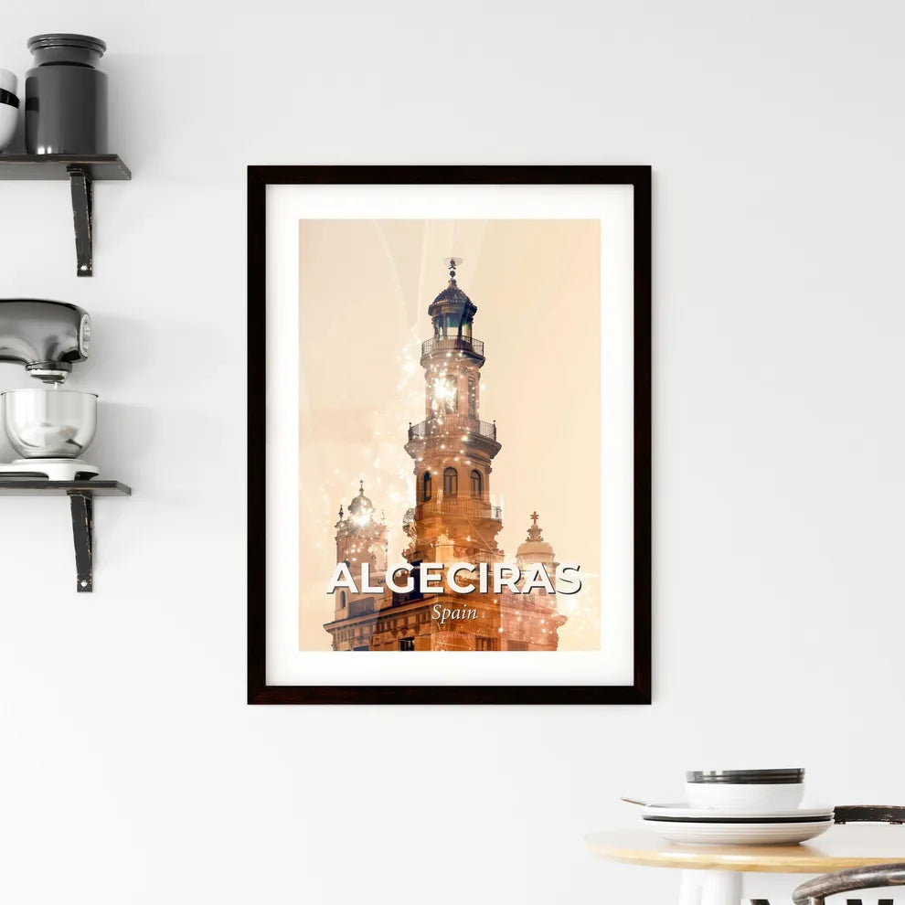 Algeciras Skyline Composite Art Poster Framed Print