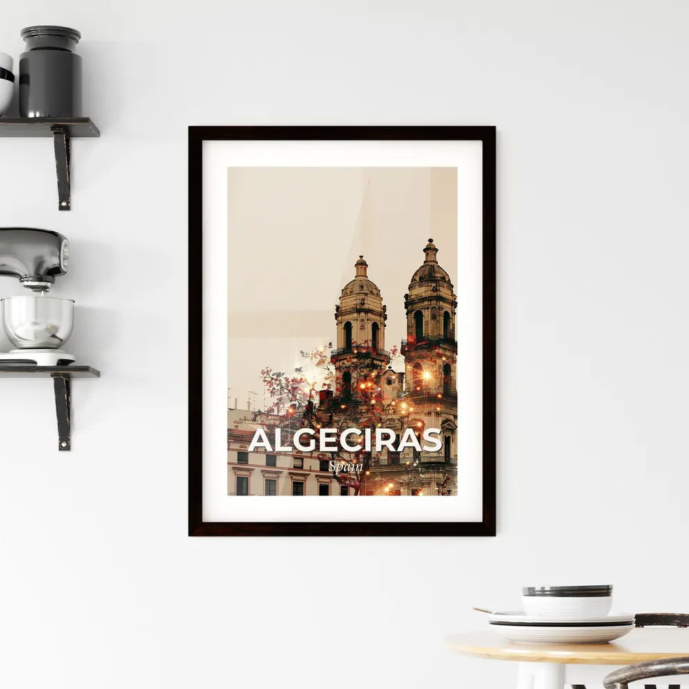 Algeciras Skyline Double Exposure Art Framed Print
