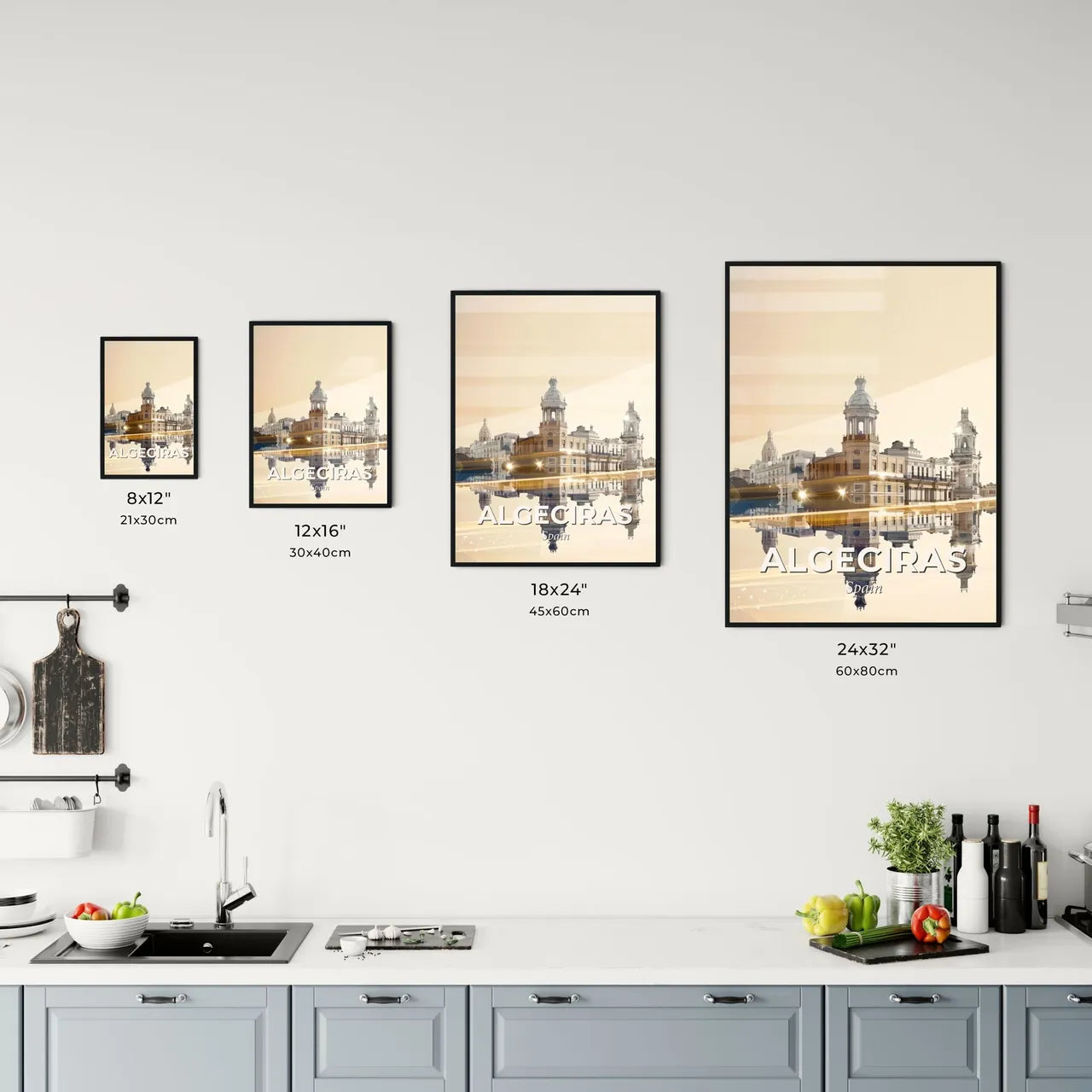 Algeciras, City Skyline Double Exposure Poster Art Office Art