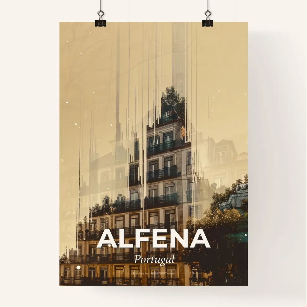 Alfena City Art Skyline Prints With Local Architecture Poster