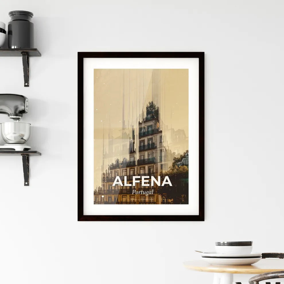 Alfena City Art Skyline Prints With Local Architecture Framed Print