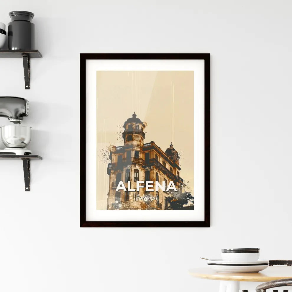 Alfena Skyline Double Exposure Art Poster Framed Print