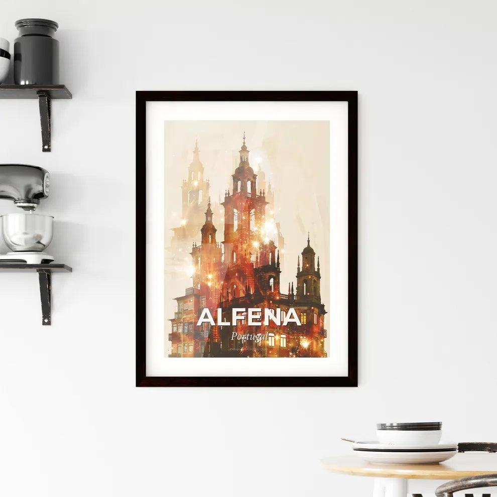 Alfena Skyline Double Exposure Poster Art Framed Print
