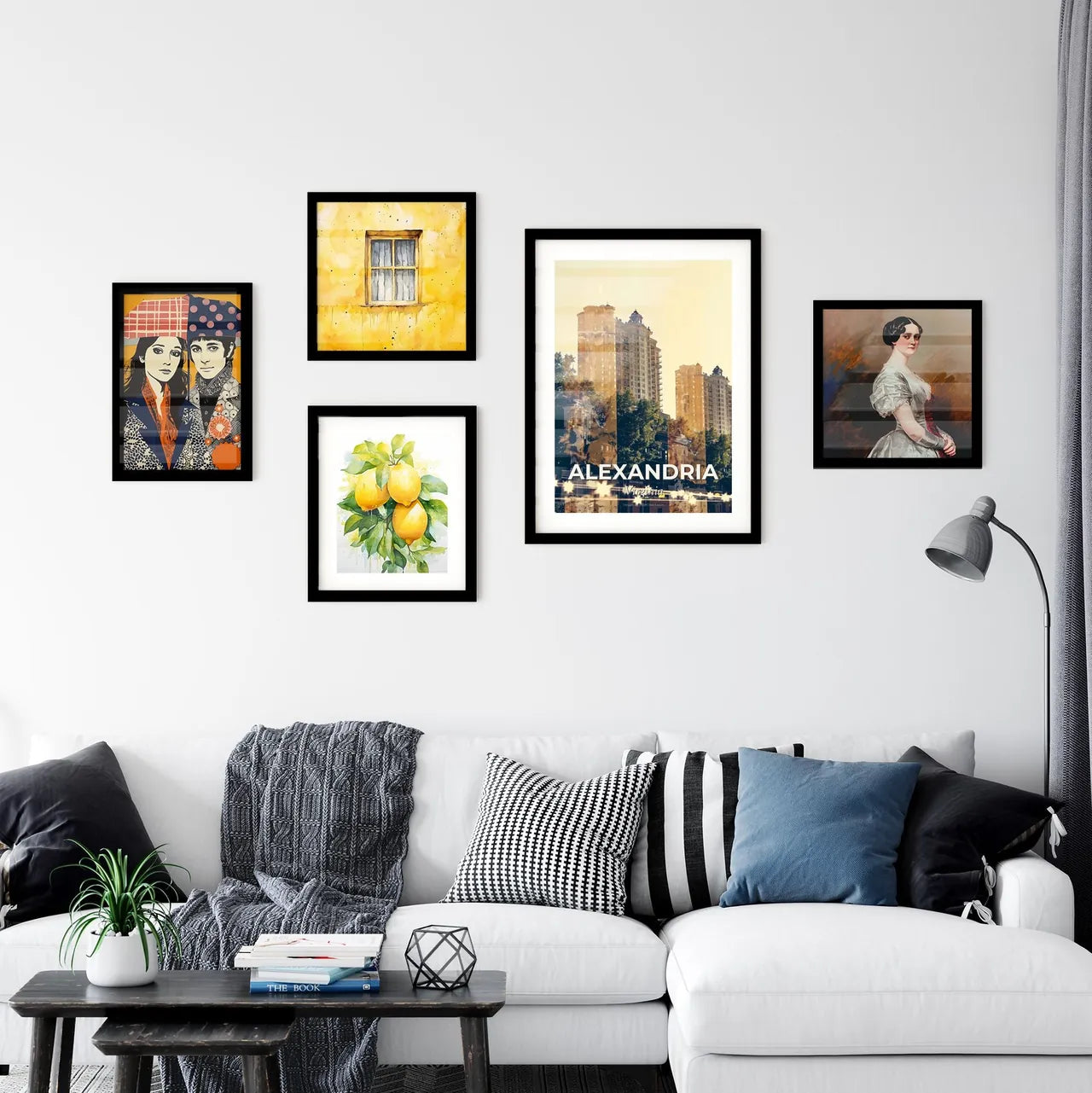 Alexandria: Vibrant City Skyline Double Exposure Art Wall Art