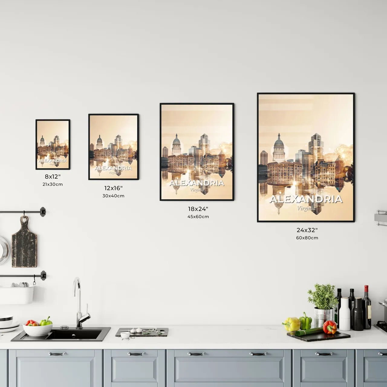 Alexandria Skyline Sparkles Double Exposure Office Art