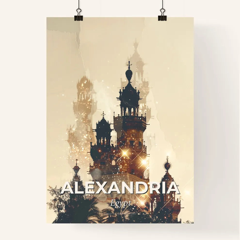 Alexandrian Skyline Double Exposure Art Poster