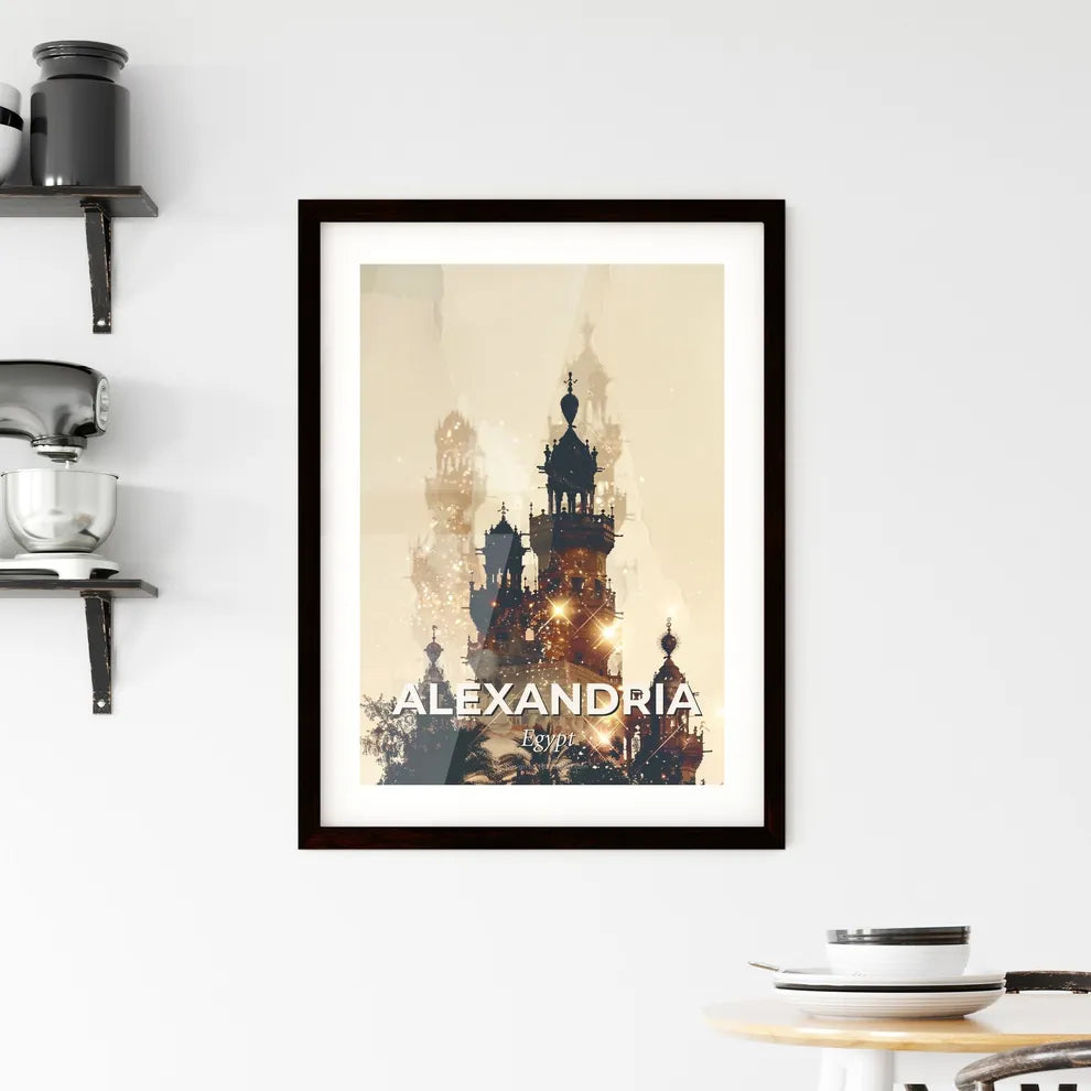 Alexandrian Skyline Double Exposure Art Framed Print