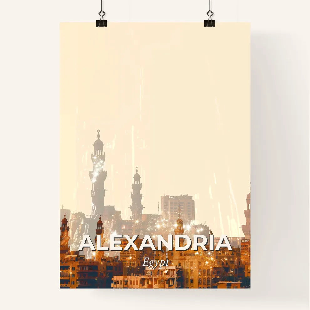 Alexandria Skyline Double Exposure Poster Art Poster