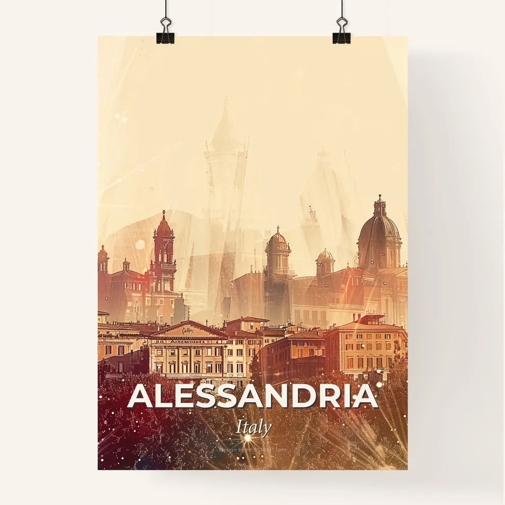 Alessandria Skyline: Double Exposure Composite Art Poster