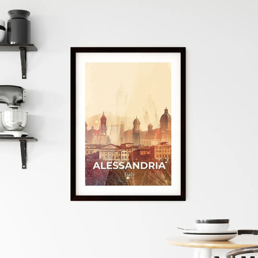 Alessandria Skyline: Double Exposure Composite Art Framed Print