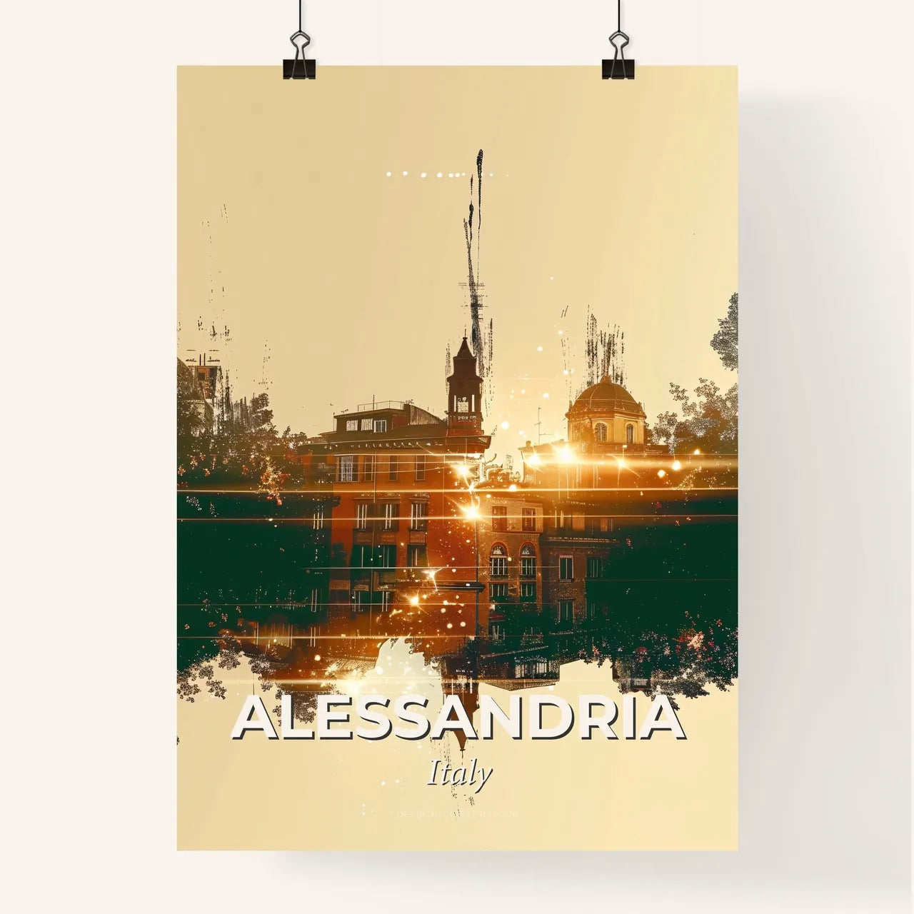 Alessandria City Skyline Art Poster Poster
