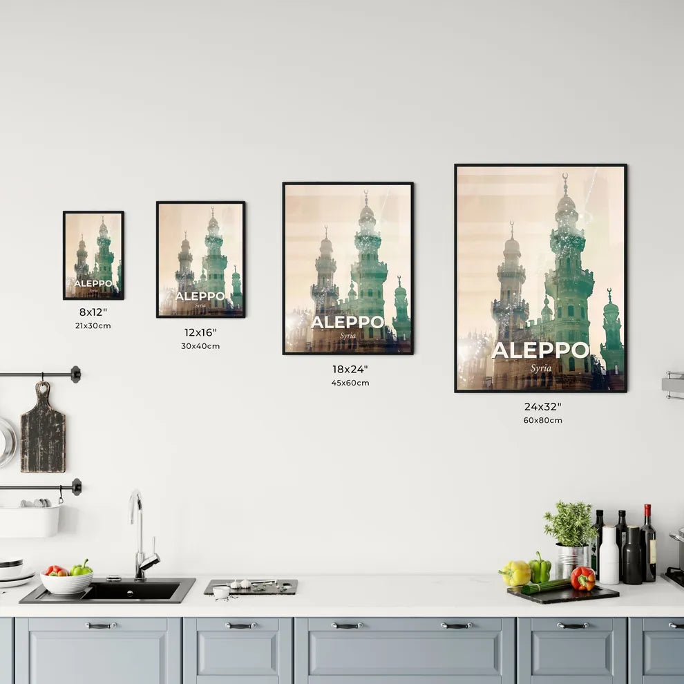 Aleppo Skyline Double Exposure Art Print Office Art