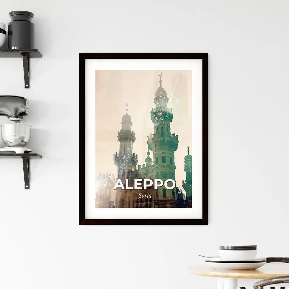 Aleppo Skyline Double Exposure Art Print Framed Print