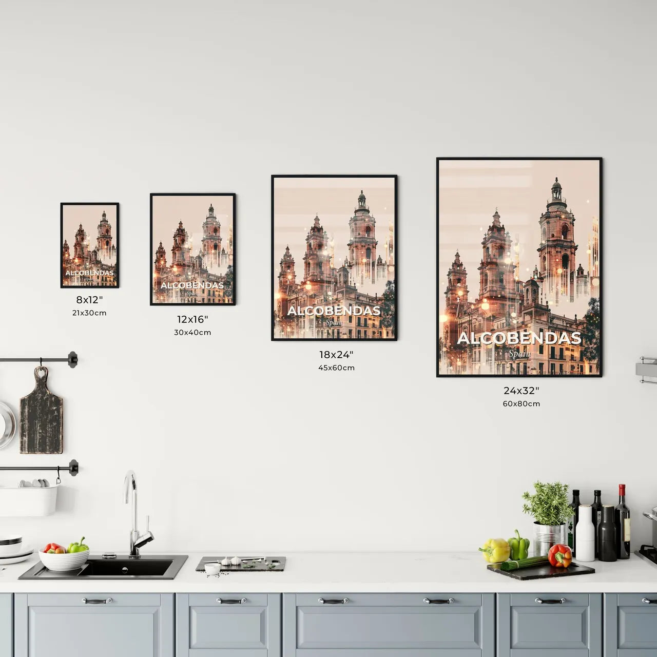 Alcobendas City Skyline Poster Design Office Art
