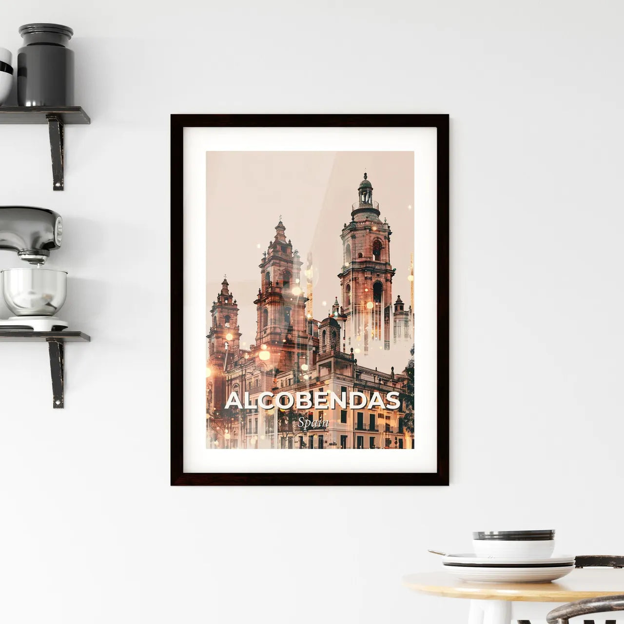 Alcobendas City Skyline Poster Design Framed Print