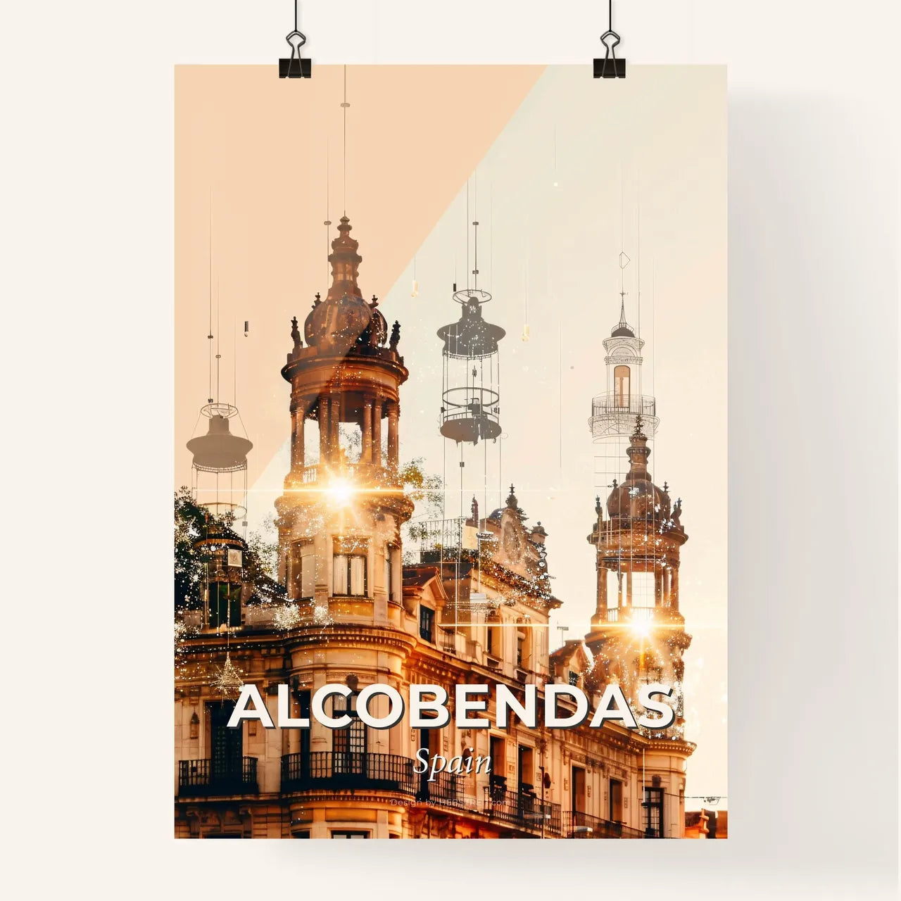 Alcobendas City Skyline Cheerful Beige Canvas Poster
