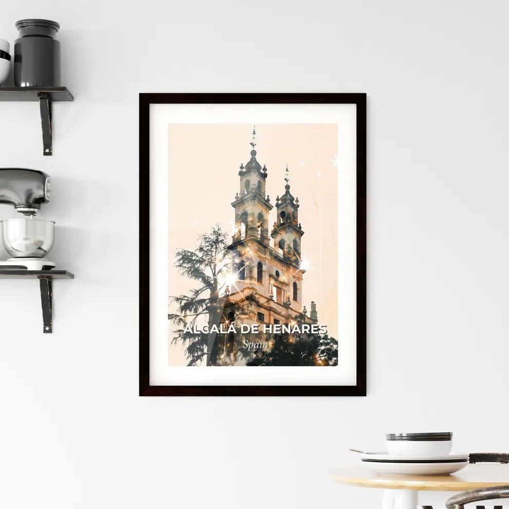 Alcalá de Henares Skyline Panoramic Art Poster Framed Print