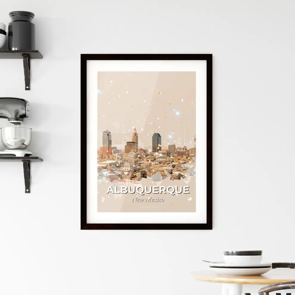 Albuquerque Skyline Composite Art Cityscape Poster Framed Print
