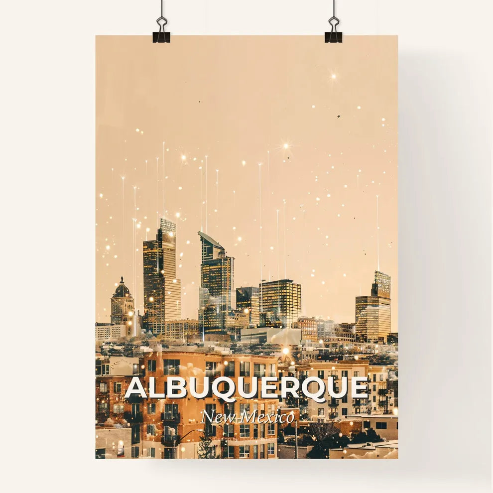 Albuquerque Skyline Sparkle Cityscape Art Poster